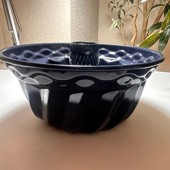 Dr Oetker Gugelhupf bundt 10" x 5" Baking Enamelled Pastry Form Sponge cake BLUE - Picture 2 of 15